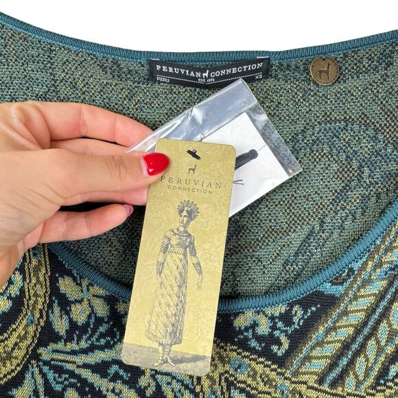 Peruvian Connection NWT Kashmiri 100% Pima Cotton Knit Long Sleeve Sweater Dress - Picture 14 of 14